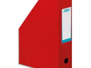 PORTE-REVUES ELBA COLOR LIFE PVC GRAIN TOILÉ PAN COUPÉ FORMAT 32X24CM DOS 7CM COLORIS ROUGE