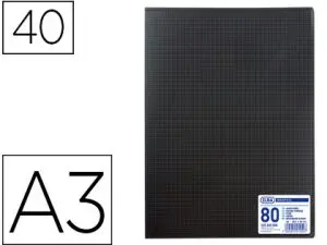 PROTÈGE-DOCUMENTS ELBA MEMPHIS POLYPROPYLÈNE COUVERTURE SEMI-RIGIDE 40 POCHETTES 80 VUES A3 297X420MM COLORIS NOIR