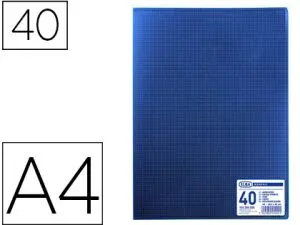 PROTÈGE-DOCUMENTS ELBA MEMPHIS POLYPROPYLÈNE COUVERTURE SEMI-RIGIDE 20 POCHETTES 40 VUES A4 210X297MM COLORIS BLEU