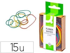 BRACELET CAOUTCHOUC Q-CONNECT 4MM ET 80MM COLORIS ASSORTIS BOÎTE DISTRIBUTRICE 15G