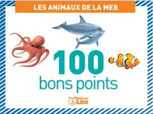 BON POINT ÉDITIONS LITO LES ANIMAUX DE LA MER TEXTE PÉDAGOGIQUE AU VERSO 61X82MM BOÎTE 100 UNITÉS