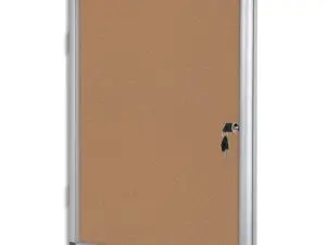 VITRINE AFFICHAGE BI-OFFICE INTERIEUR ALUMINIUM FOND LIEGE SERRURE 9 FEUILLES A4 72X98,1 CM