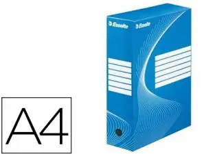 BOÎTE ARCHIVES ESSELTE VIVIDA CARTON ONDULÉ RECYCLABLE A4 2 50X80X352MM PAROIS DOUBLES DOS 80MM LIVRÉ PLAT COLORIS BLEU