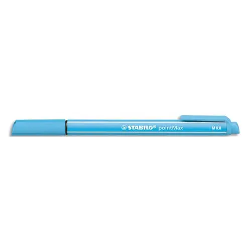 STYLO-FEUTRE STABILO POINTMAX POINTE MOYENNE EN NYLON TRACÉ 0,8MM ULTRA ROBUSTE COLORIS BLEU AZUR