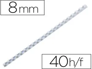 ANNEAU PLASTIQUE À RELIER FELLOWES DOS ROND CAPACITÉ 40F 8MM DIAMÈTRE 300MM LONGUEUR COLORIS BLANC BOÎTE 100 UNITÉS