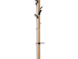 PORTE-MANTEAUX PAPERFLOW EASYCLOTH AVEC BASE 8 PATÈRES POLYSTYRÈNE ACIER CHROMÉ HAUTEUR 180CM + PORTE-PARAPLUIES NOIR