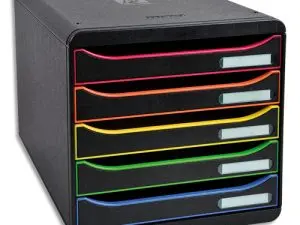 MODULE CLASSEMENT EXACOMPTA BIG BOX PLUS 5 TIROIRS DOCS A4+ 347X278X271MM COLORIS NOIR/ARLEQUIN