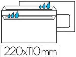 ENVELOPPE ÉCONOMIQUE DL 110X220MM 80G AUTOCOLLANTE FENÊTRE 45X100MM COLORIS BLANC BOÎTE 500 UNITÉS