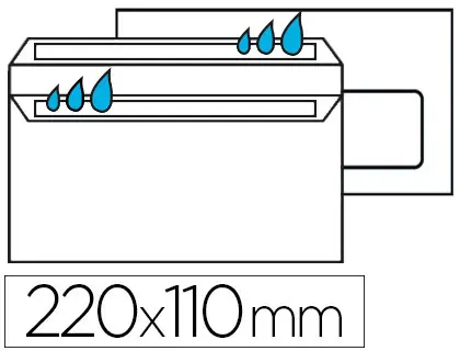 ENVELOPPE ÉCONOMIQUE DL 110X220MM 80G AUTOCOLLANTE FENÊTRE 45X100MM COLORIS BLANC BOÎTE 500 UNITÉS
