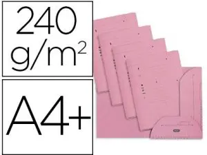 CHEMISE KRAFT OXFORD HV KRAFT 240G 235X320MM ARMOIRE ET CAISSE 2 RABATS INTÉRIEURS INDEXATION ROSE PASTEL PACK 25 UNITÉS