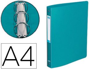 CLASSEUR OXFORD MEMPHIS 4 ANNEAUX RONDS 30MM POLYPROPYLÈNE 10/10E DOS 40MM ÉTIQUETTE DOS COLORIS VERT