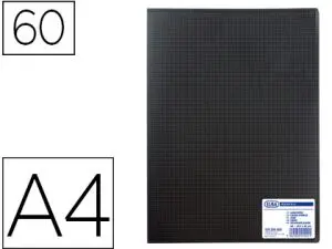 PROTÈGE-DOCUMENTS ELBA MEMPHIS POLYPROPYLÈNE COUVERTURE SEMI-RIGIDE 60 POCHETTES 120 VUES A4 210X297MM COLORIS NOIR