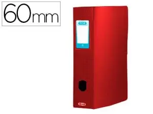 BOÎTE CLASSEMENT OXFORD MEMPHIS POLYPROPYLÈNE OPAQUE 7/10E DOS 60MM BOUTON PRESSION COLORIS ROUGE