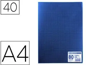 PROTÈGE-DOCUMENTS ELBA MEMPHIS POLYPROPYLÈNE COUVERTURE SEMI-RIGIDE 40 POCHETTES 80 VUES A4 210X297MM COLORIS BLEU