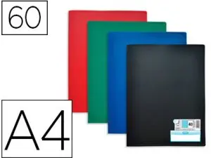 PROTÈGE-DOCUMENTS ELBA MEMPHIS POLYPROPYLÈNE COUVERTURE SEMI-RIGIDE 30 POCHETTES 60 VUES A4 210X297MM COLORIS BLEU