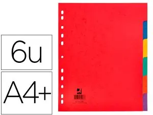 INTERCALAIRE Q-CONNECT CARTE LUSTRÉE 225G 6 POSITIONS A4+ 212X310MM