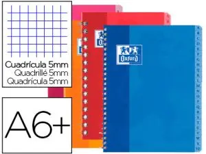 RÉPERTOIRE OXFORD BROCHURE SOUPLE COUVERTURE LAVABLE TOUCHES PLASTIFIÉES 110X170MM 192 PAGES 90G 5X5MM ASSORTIS