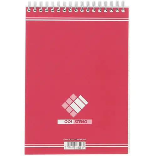BLOC BUREAU CONQUERANT SEPT A5 RELIURE INTÉGRALE 148X210MM 180PAGES 60G LIGNÉ COLORIS CERISE