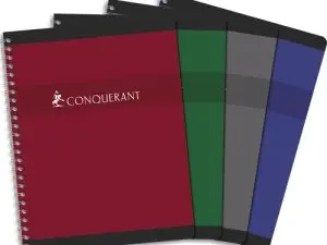 CAHIER CONQUÉRANT SEPT RELIURE INTÉGRALE COUVERTURE OFFSET A5+ 17X22CM 180 PAGES 70G 5X5MM