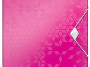 CHEMISE 3 RABATS LEITZ WOW POLYPROPYLÈNE FERMETURE ÉLASTIQUE COLORIS ROSE 235X320MM