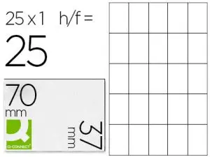 ÉTIQUETTE ADHÉSIVE Q-CONNECT 70X37MM COINS DROITS IMPRIMANTEJET D'ENCRE LASER COPIEUR ENVELOPPE DE 25 FEUILLES
