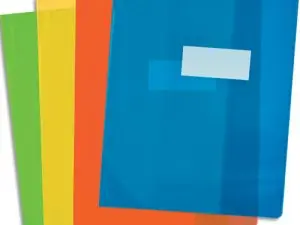 PROTÈGE-CAHIER ELBA STRONG LINE PVC CRISTAL 15/100E PORTE-ÉTIQUETTE ET ÉTIQUETTE A4 210X297MM COLORIS ASSORTIS