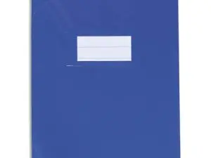 PROTÈGE-CAHIER ELBA STRONG LINE PVC CRISTAL 15/100E RABATS PORTE-ÉTIQUETTE ET ÉTIQUETTE 240X320MM BLEU OPAQUE