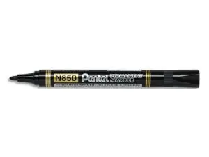 MARQUEUR PENTEL PERMANENT POINTE CONIQUE MOYENNE 4,20MM ENCRE INDELEBIBLE FAIBLE ODEURTOUS SUPPORTS COLORIS NOIR