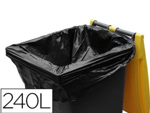 SAC POUBELLE CONTAINER POLYÉTHYLÈNE BASSE DENSITÉ 240L 35 MICRONS COLORIS NOIR ROULEAU 25 UNITES