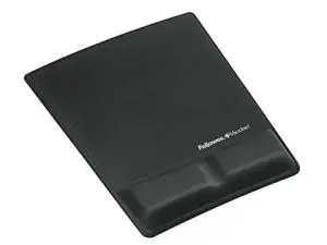 TAPIS SOURIS FELLOWES REPOSE-POIGNET ERGONOMIQUE GEL MOUSSE PROTECTION ANTIBACTÉRIENNE COLORIS NOIR