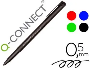 STYLO-FEUTRE Q-CONNECT PERMANENT POINTE FINE MULTI-SUPPORTS CD/DVD PLASTIQUE COULEUR NOIR POCHETTE 4 UNITÉS