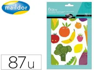 GOMMETTE MAXI MAILDOR BABY FRUITS ET LÉGUMES REPOSITIONNABLE 148X210MM 6 PLANCHES 87 UNITÉS