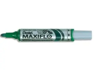 MARQUEUR PENTEL MAXIFLO EFFAÇABLE TABLEAU BLANC POINTE CONIQUE TRACÉ 2.1MM ÉCRITURE 1000M CORPS PLASTIQUE RECYCLÉ VERT