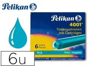 CARTOUCHE PELIKAN COURTE STANDARD TURQUOISE ÉTUI 6 UNITÉS