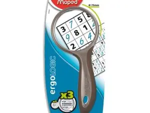 LOUPE MAPED SCOLAIRE VERRE OPTIQUE FUMÉ 75MM DIAMÈTRE GROSSISSEMENT PAR 3 ANTI-DÉFORMATION COLORIS NOIR