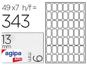 ÉTIQUETTE ADHÉSIVE APLI AGIPA BUREAU 9X13MM POCHETTE 343 UNITÉS
