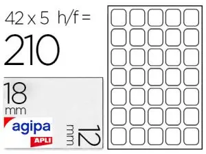 ÉTIQUETTE ADHÉSIVE APLI AGIPA BUREAU 12X18MM POCHETTE 210 UNITÉS
