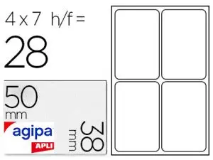 ÉTIQUETTE ADHÉSIVE APLI AGIPA BUREAU 38X50MM POCHETTE 28 UNITÉS