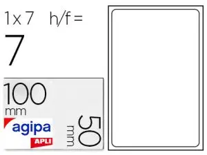 ÉTIQUETTE ADHÉSIVE APLI AGIPA BUREAU 50X100MM POCHETTE 7 UNITÉS