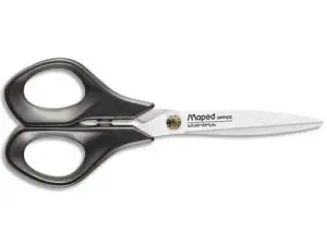 CISEAUX MAPED ADVANCED GEL ACIER INOXYDABLE 210MM BOUTS POINTUS ASYMÉTRIQUE POIGNÉES GEL SOFT COLORIS ROUGE/NOIR