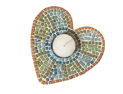 ATELIER MOSAÏQUE CULTURE CLUB BOUGEOIRS FORME COEUR 1 KIT