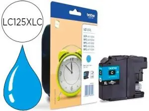 CARTOUCHE BROTHER JET D'ENCRE LC125XLC COULEUR CYAN HAUTE CAPACITÉ 1200P