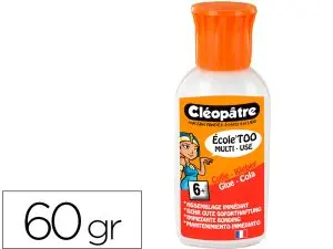 COLLE CLÉOPÂTRE EXTRA FORTE MULTI-MATÉRIAUX SPÉCIALE ENFANTS LAVABLE PLASTIQUE VERRE MÉTAL MOUSSE PLASTIQUE FLACON 60G