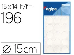 PASTILLE ADHÉSIVE APLI AGIPA DIAMÈTRE 15MM PERMANENTE COLORIS BLANC POCHETTE 196 UNITÉS