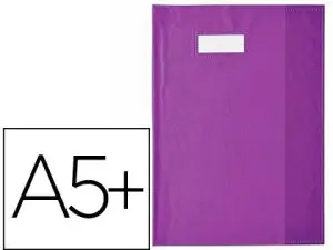 PROTÈGE-CAHIER ELBA STYL'SMS PVC OPAQUE 12/100E SANS PHTALATES PORTE-ÉTIQUETTE ET ÉTIQUETTE 170X220MM VIOLET