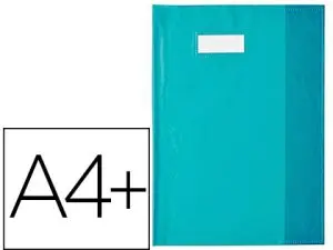 PROTÈGE-CAHIER ELBA STYL'SMS PVC OPAQUE 12/100E SANS PHTALATES PORTE-ÉTIQUETTE ET ÉTIQUETTE A4+ 240X320MM TURQUOISE