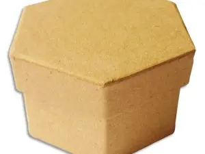 BOÎTE EN CARTON À DÉCORER FORME HEXAGONALE 7.8X5CM