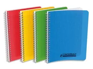 CAHIER CONQUÉRANT CLASSIQUE RELIURE INTÉGRALE COUVERTURE POLYPROPYLÈNE A5+ 17X22CM 100 PAGES 90G SÉYÈS