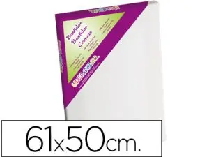 TOILE SUR CHASSIS LIDERPAPEL 12F AGRAFFE AU DOS 100% COTON 1,8X3,8 CM BORDS EN BOIS      61X50 CM