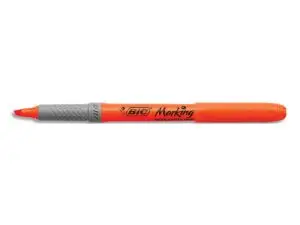 SURLIGNEUR BIC GRIP CAOUTCHOUC POINTE BISEAUTÉE COLORIS ORANGE